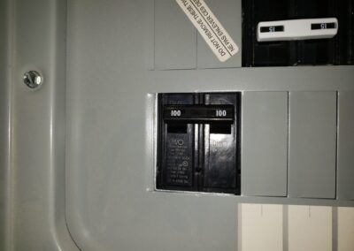 Circuit breakers on a panel